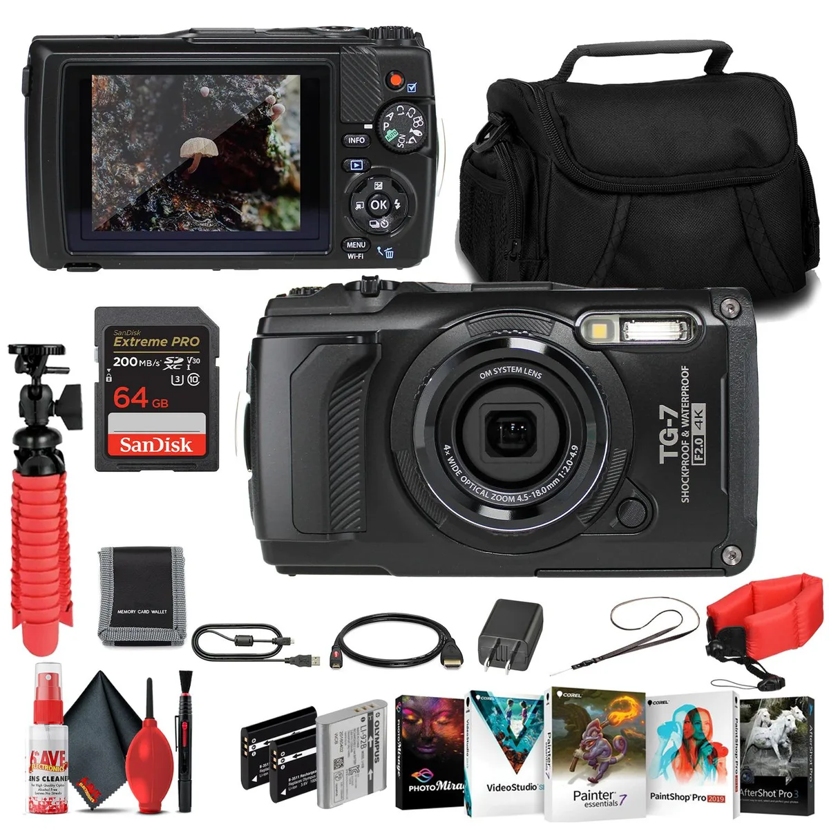 Olympus America Inc. Olympus America Inc. TG-7 12MP Camera Kit with 64GB Card, 2 Batteries, Float Strap, Software & Accessories — product photo