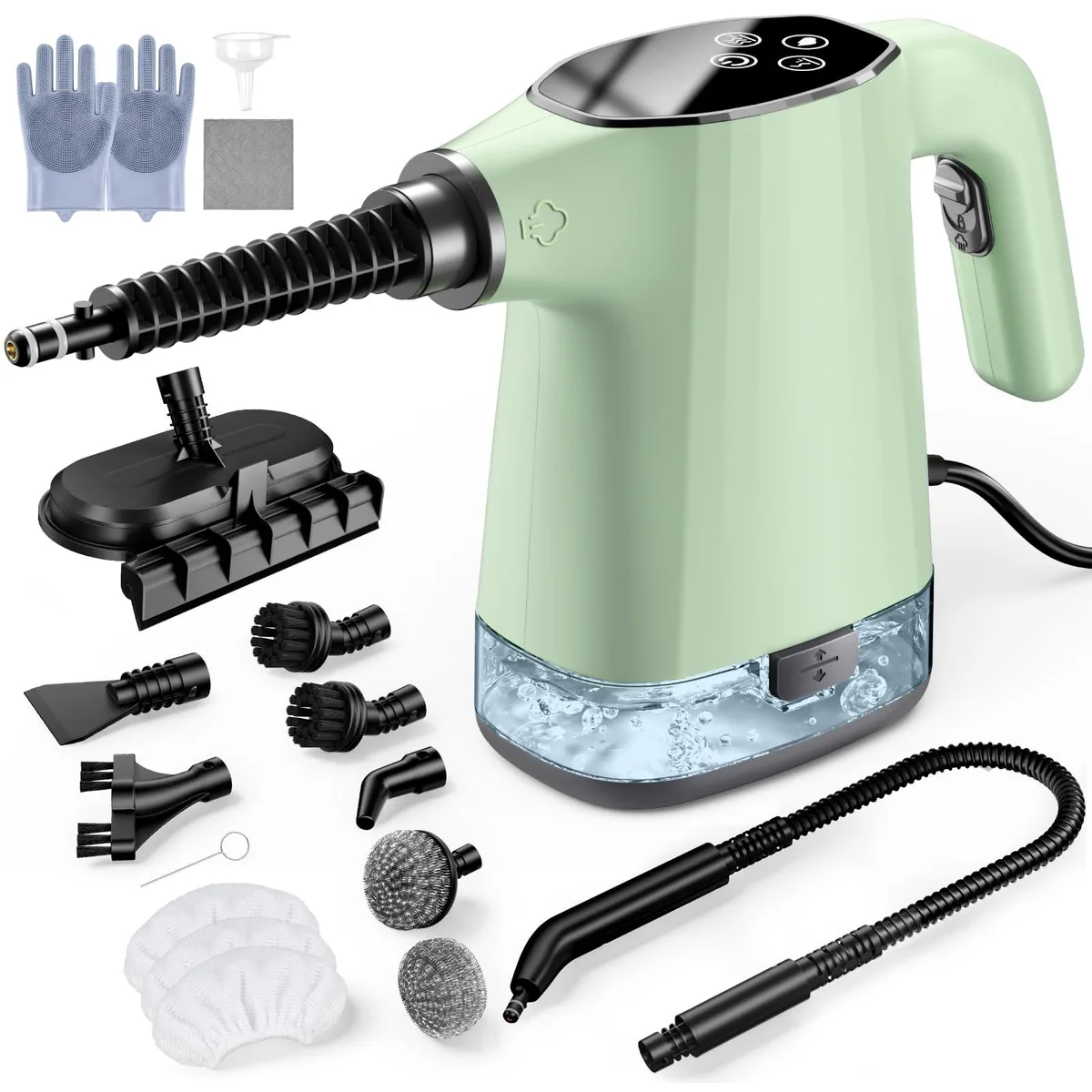  Hamilton Beach ZR-016 handheld steamer, 1200W, 400ml tank, 18 accessories, white — product photo