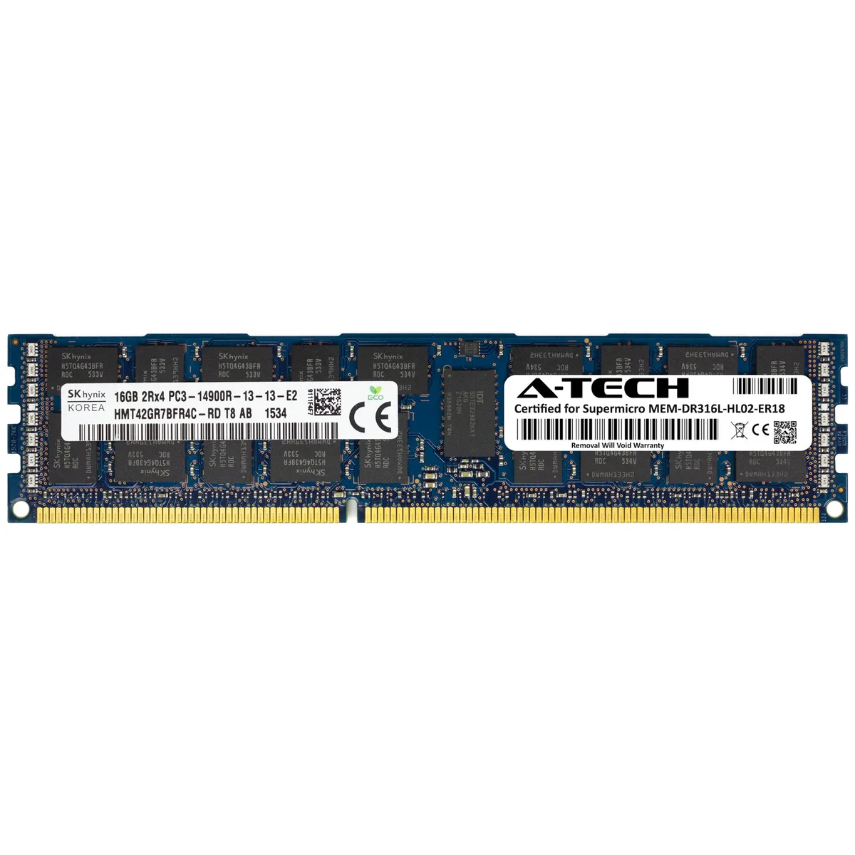 A-Tech A-Tech Supermicro Certified 16GB DDR3 1866MHz ECC RDIMM 2Rx4 240-Pin Server RAM — product photo