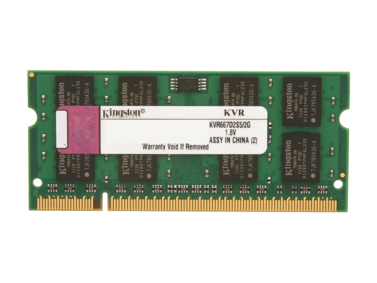 Kingston Technology Corp. Kingston Technology Corp. KVR667D2S5/2G 2GB DDR2 667 laptop RAM — product photo
