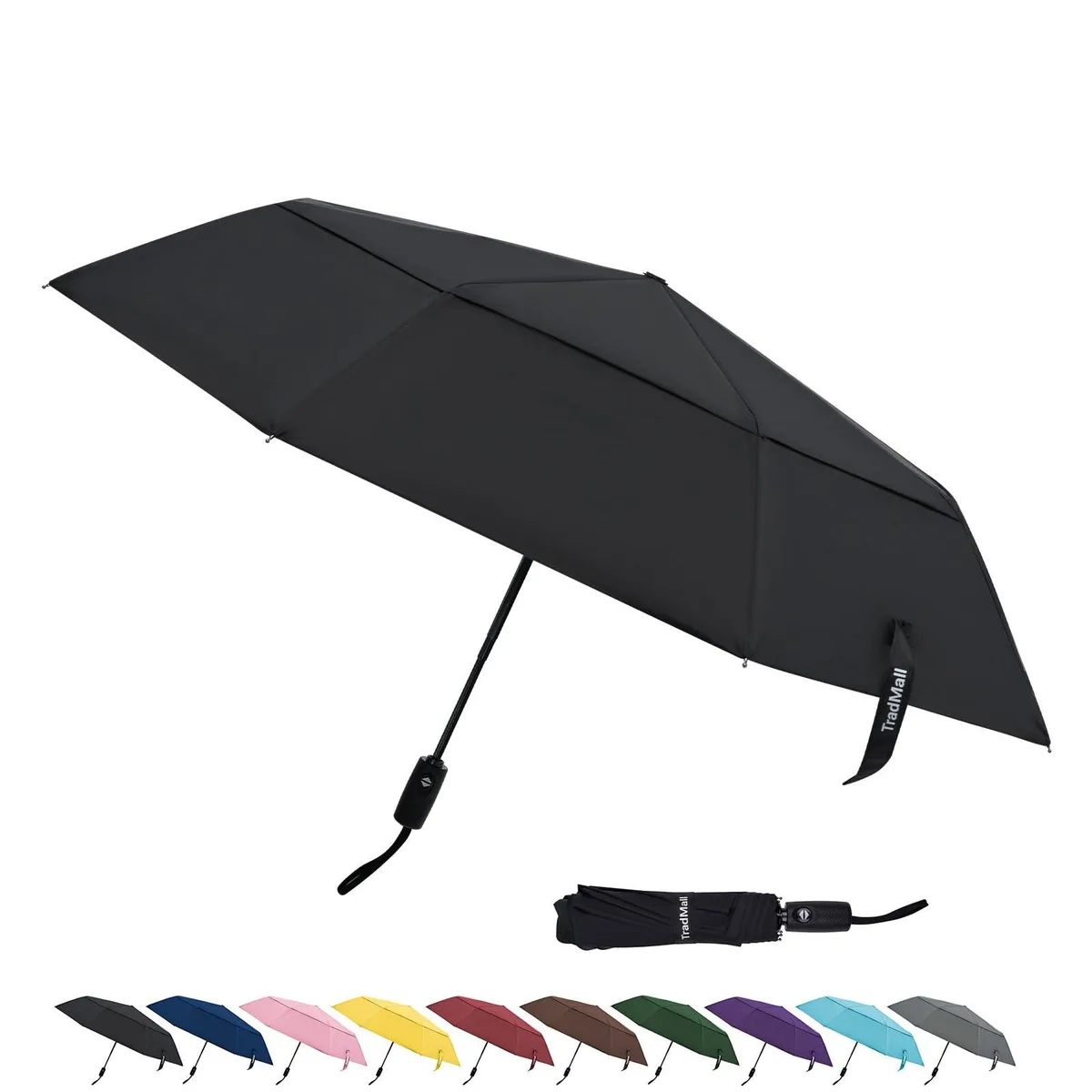  TradMall TRAD921BLA 42 Inches Auto Open Umbrella Black — product photo