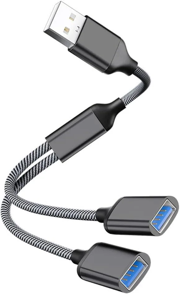 Brainwavz Brainwavz USB Male to Dual USB-C Female Splitter Cable USB 2.0 480Mbps 5V2A 10W — product photo