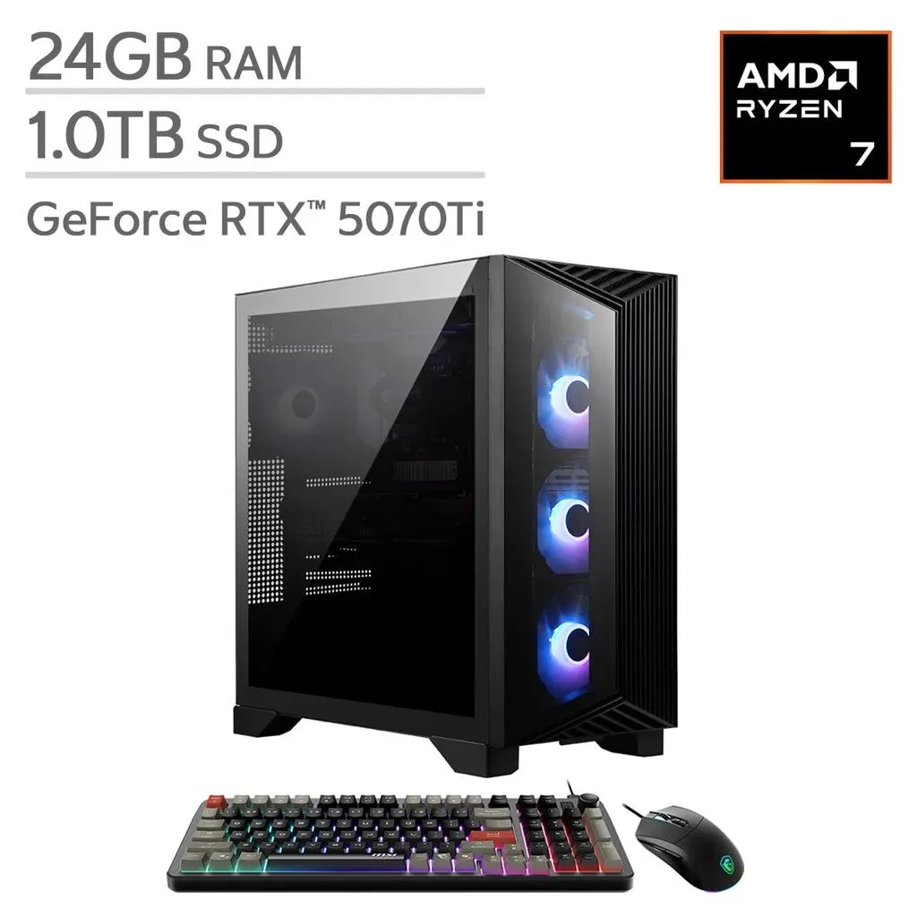 MSI MSI Aegis R2 AI Gaming Desktop Core Ultra 7 265 RTX 5070 Ti 24GB 1TB — product photo