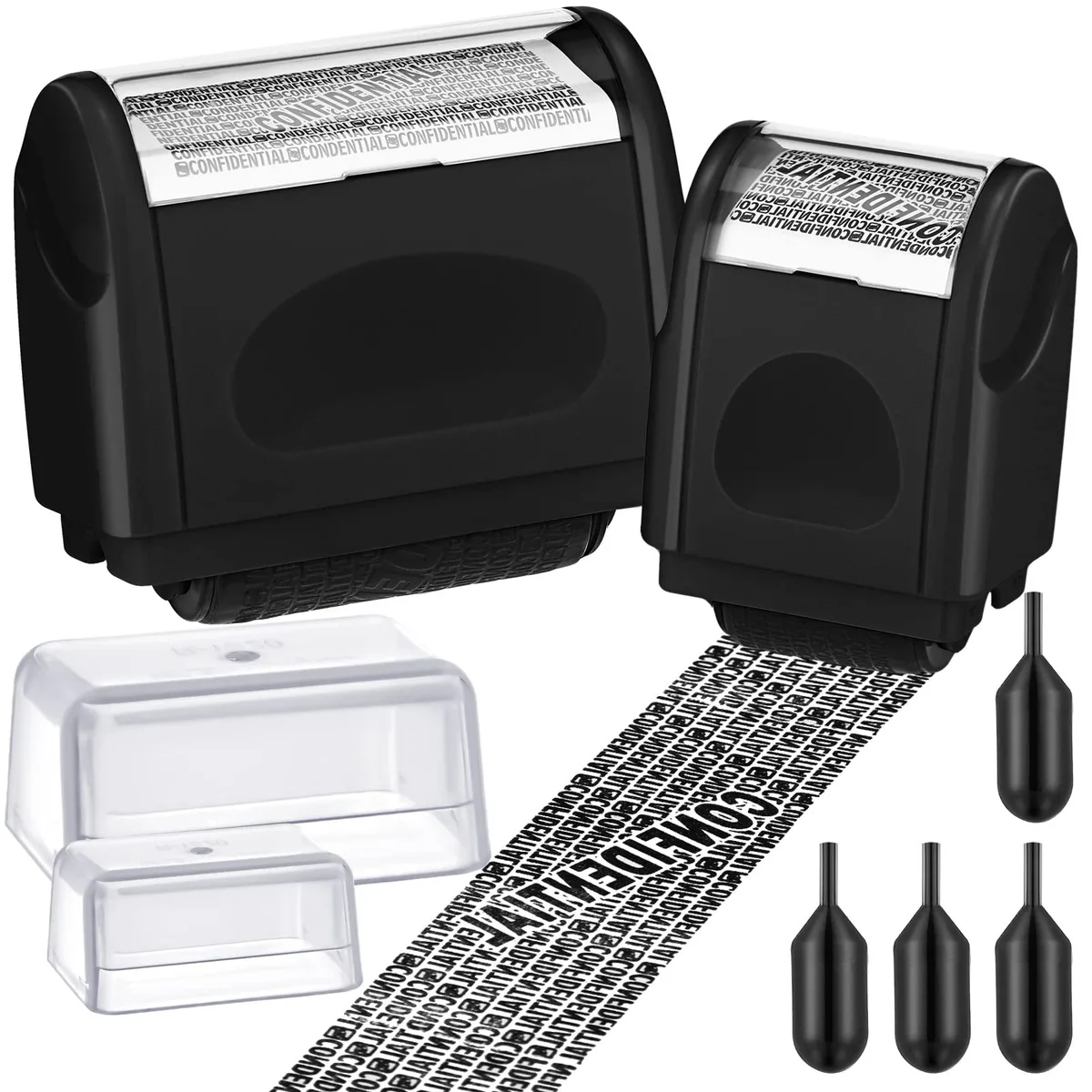  Nezyo Identity Protection Roller Stamp 2-Pack with 4 Refills, Black — product photo