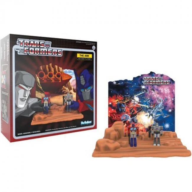 Super7 Super7 RE-TRAN-08800 Ark Playset action figure with metallic Optimus Prime and Megatron figures — product photo