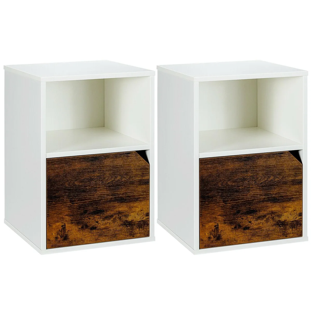 SlickBlue SlickBlue Nightstand Set of 2 White 16x16x23in — product photo