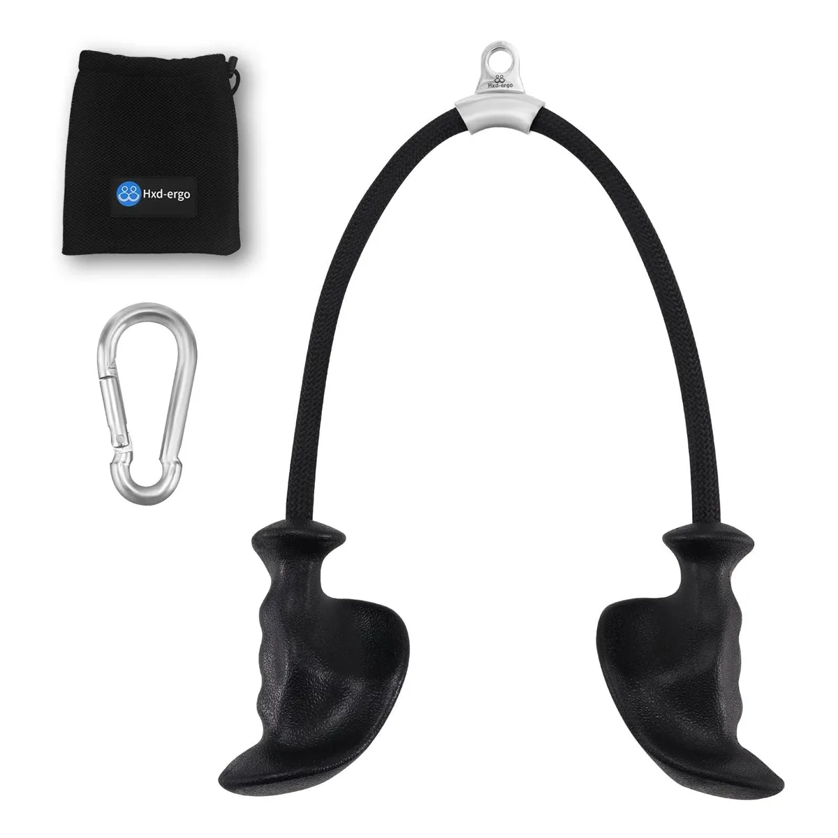 HXD-ERGO Tricep Rope with Ergonomic Handles 36 Inch Black — product photo