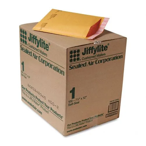 Sealed Air Sealed Air Jiffylite Self-Seal Mailer #1 7.25 x 12 Golden Brown 100/Carton — product photo