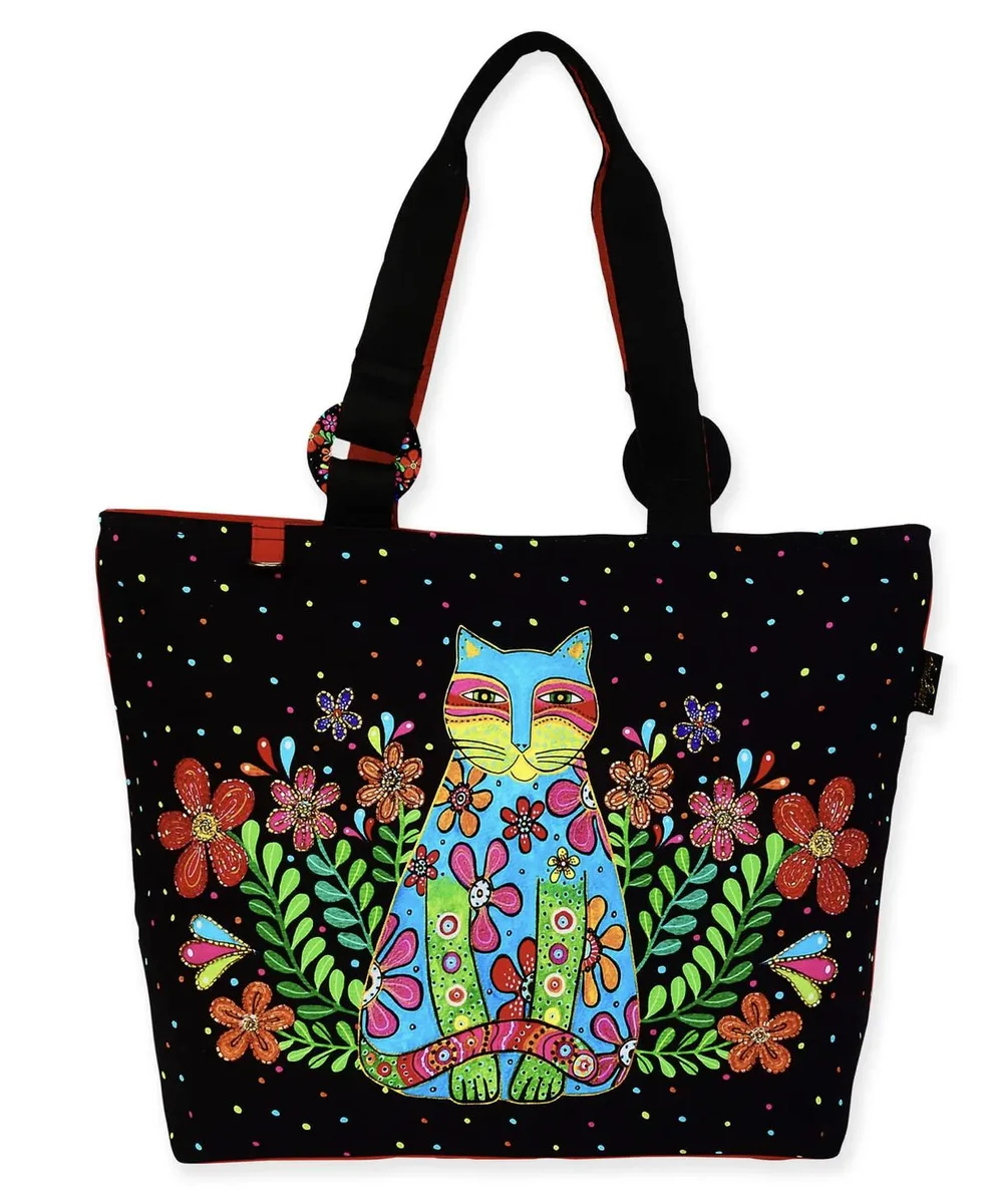 Sun 'N' Sand Sun 'N' Sand Laurel Burch Kaleidoscope Kat Cat tote bag 21" x 6.5" x 15 — product photo