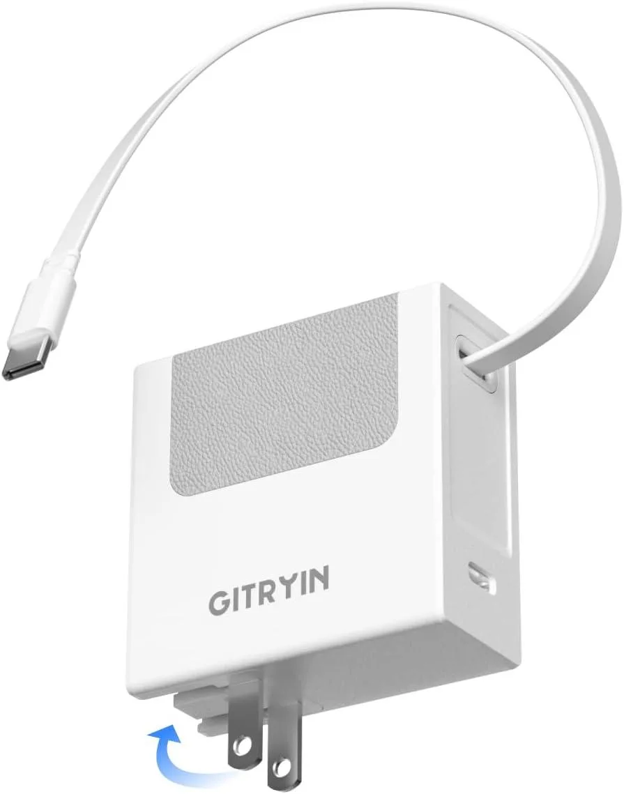 ONITOON ONITOON 40W USB-C Wall Charger with 31.5in Retractable Cable White — product photo