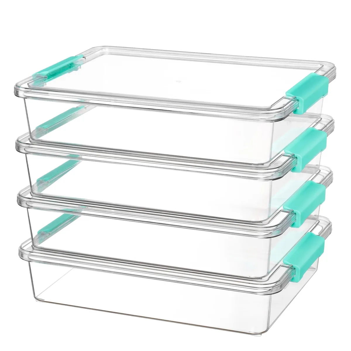  Vtopmart 6 Qt Clear Storage Bins with Lids 4 Pack 14.25 x 10.51 x 2.83 in — product photo