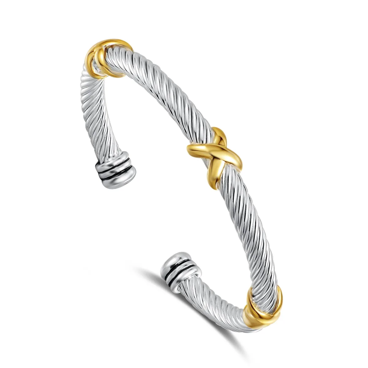  UNY Triple Criss Cross X Infinity Twisted Cable Bangle Bracelet 50mm 58mm — product photo