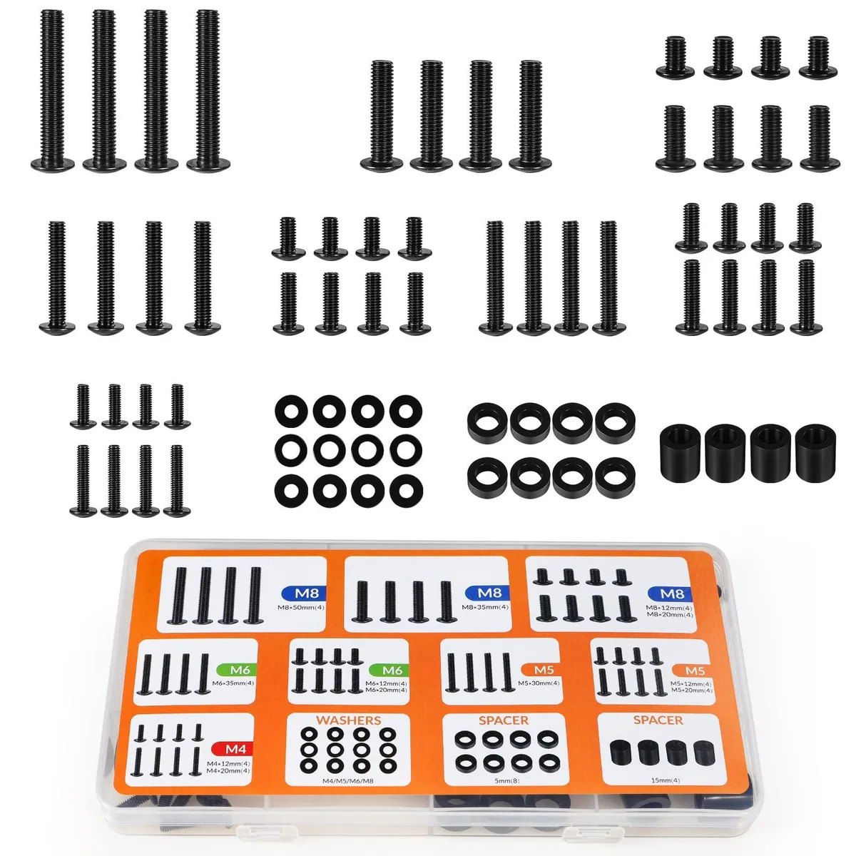  mxxkms Universal TV Mount Screw Kit M4 M5 M6 M8 Washers 80 Inch — product photo