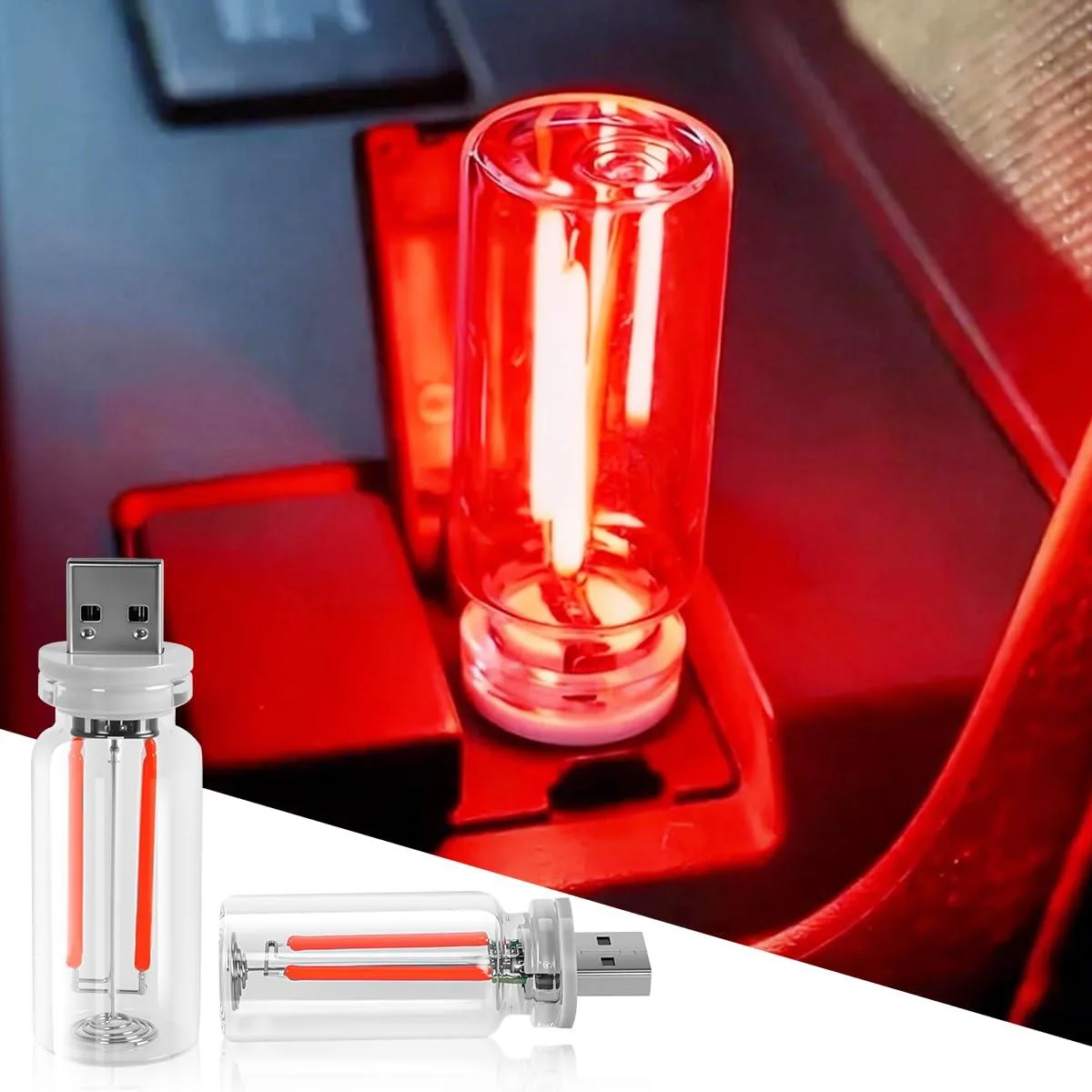  HMCYCI USB Night Light Bulb 2 Pack Red Automotive Specialty Lighting — product photo