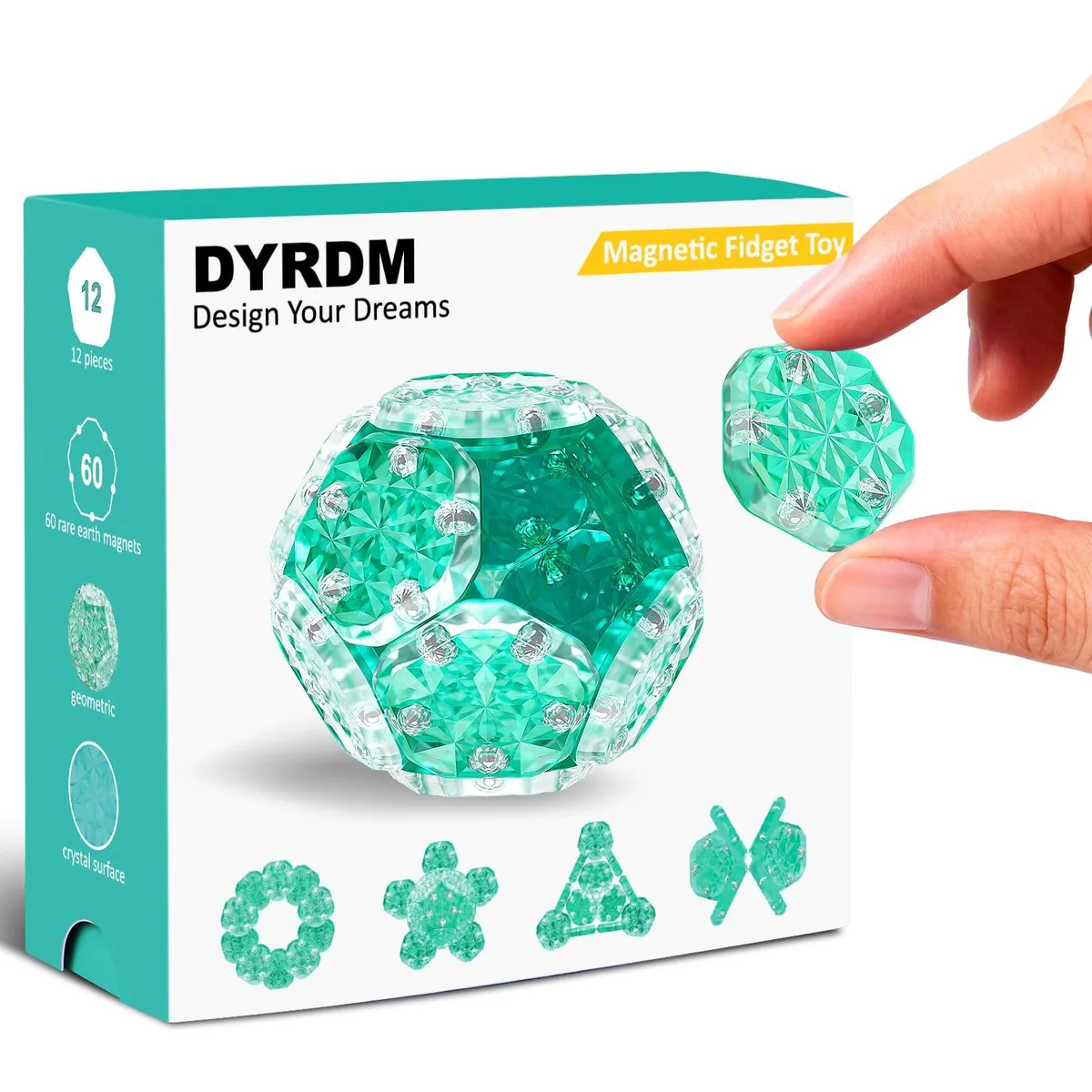 DYRDM Magnetic Fidget Sphere 12 PCS Green — product photo