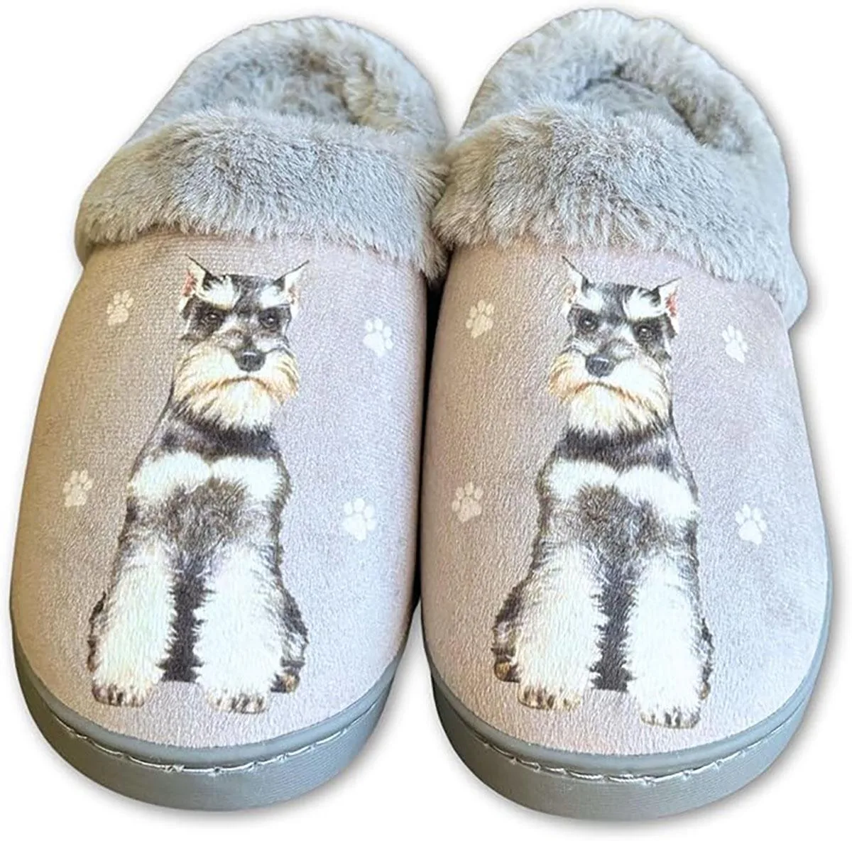 E&amp;S Pets E&amp;S Pets Schnauzer Snugg Slippers Fuzzy Memory Foam L/XL — product photo