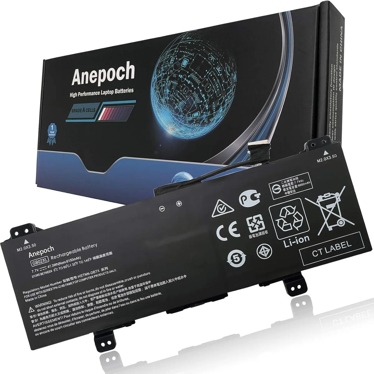 TAURKENAM TAURKENAM GB02XL laptop battery 7.7V 47.3Wh 6150mAh — product photo