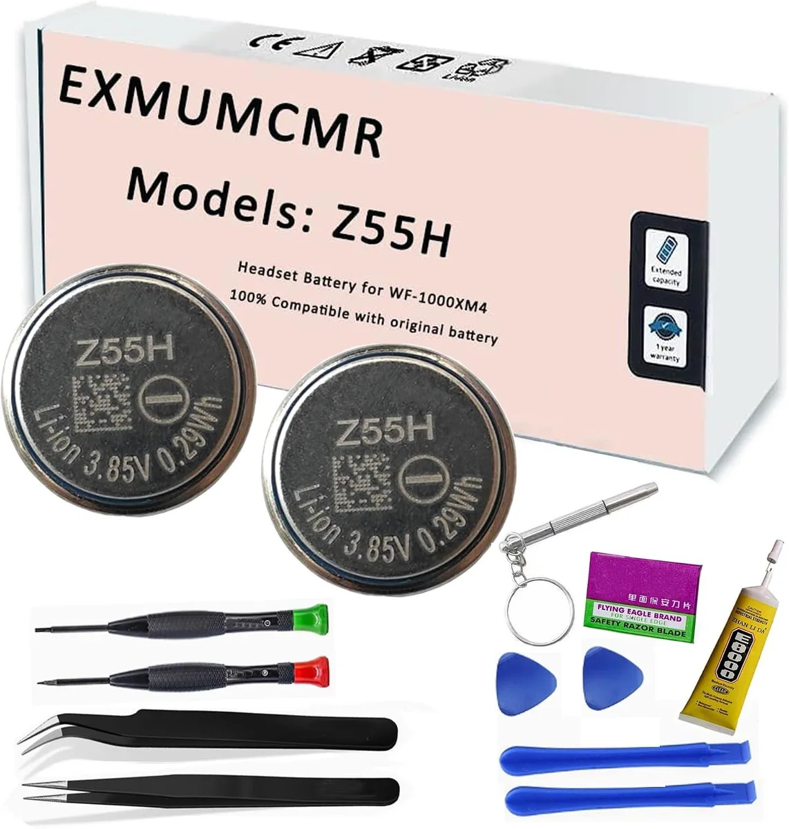 PISKEKAT PISKEKAT Z55H 3.85V 70mAh laptop battery for Sony WF-1000XM4 with tools — product photo