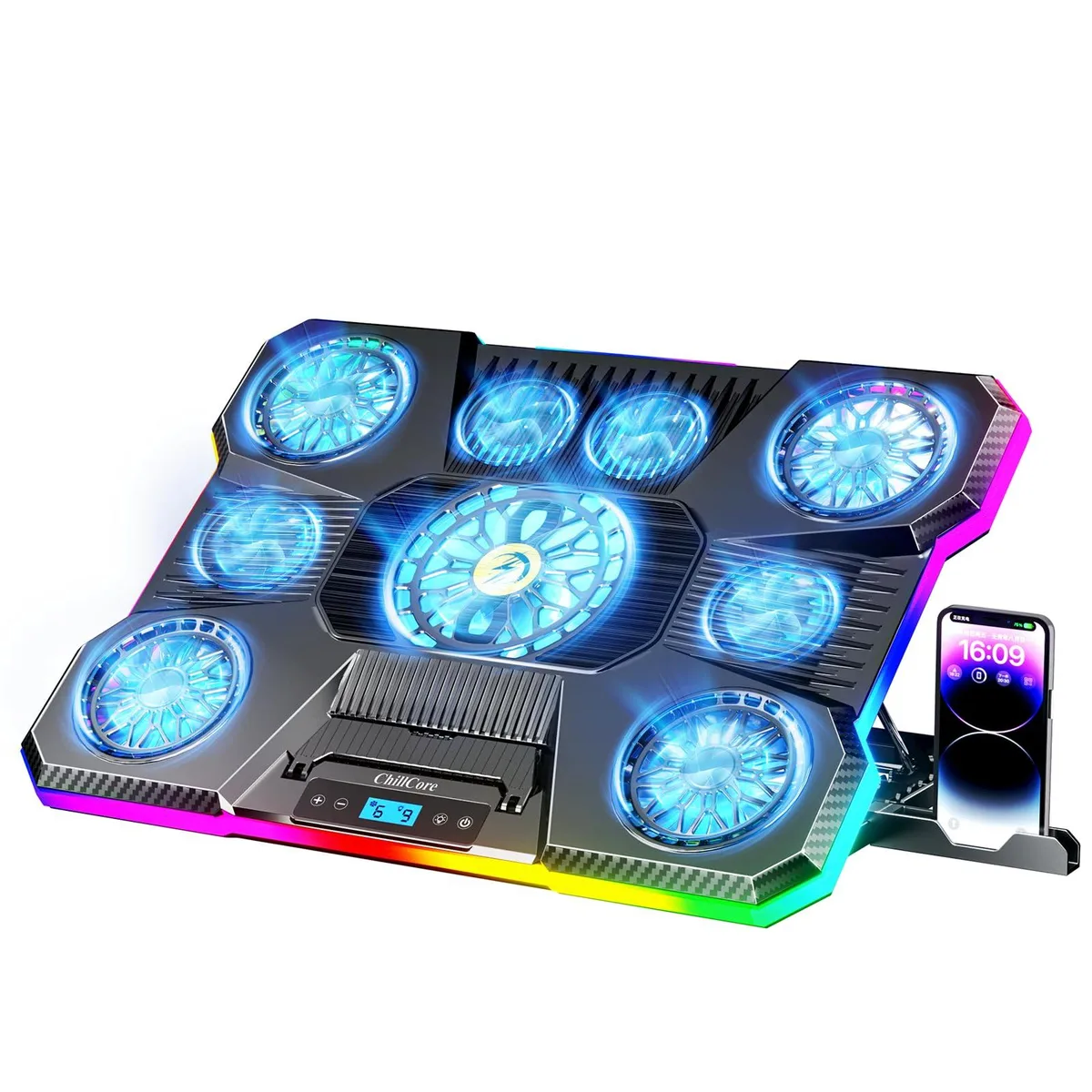 DNBeffulgent DNBeffulgent ChillCore A21 Blue laptop cooling pad 9 fans 15.6-19.3 inch — product photo