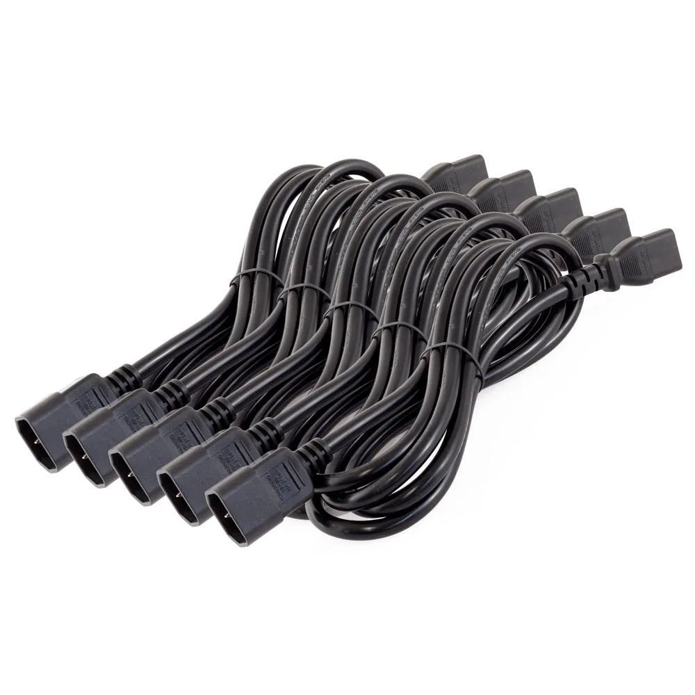 Centenex Electronics Centenex Electronics C13 to C14 Extension Cable 6ft 16AWG 10A 5-pack Black — product photo