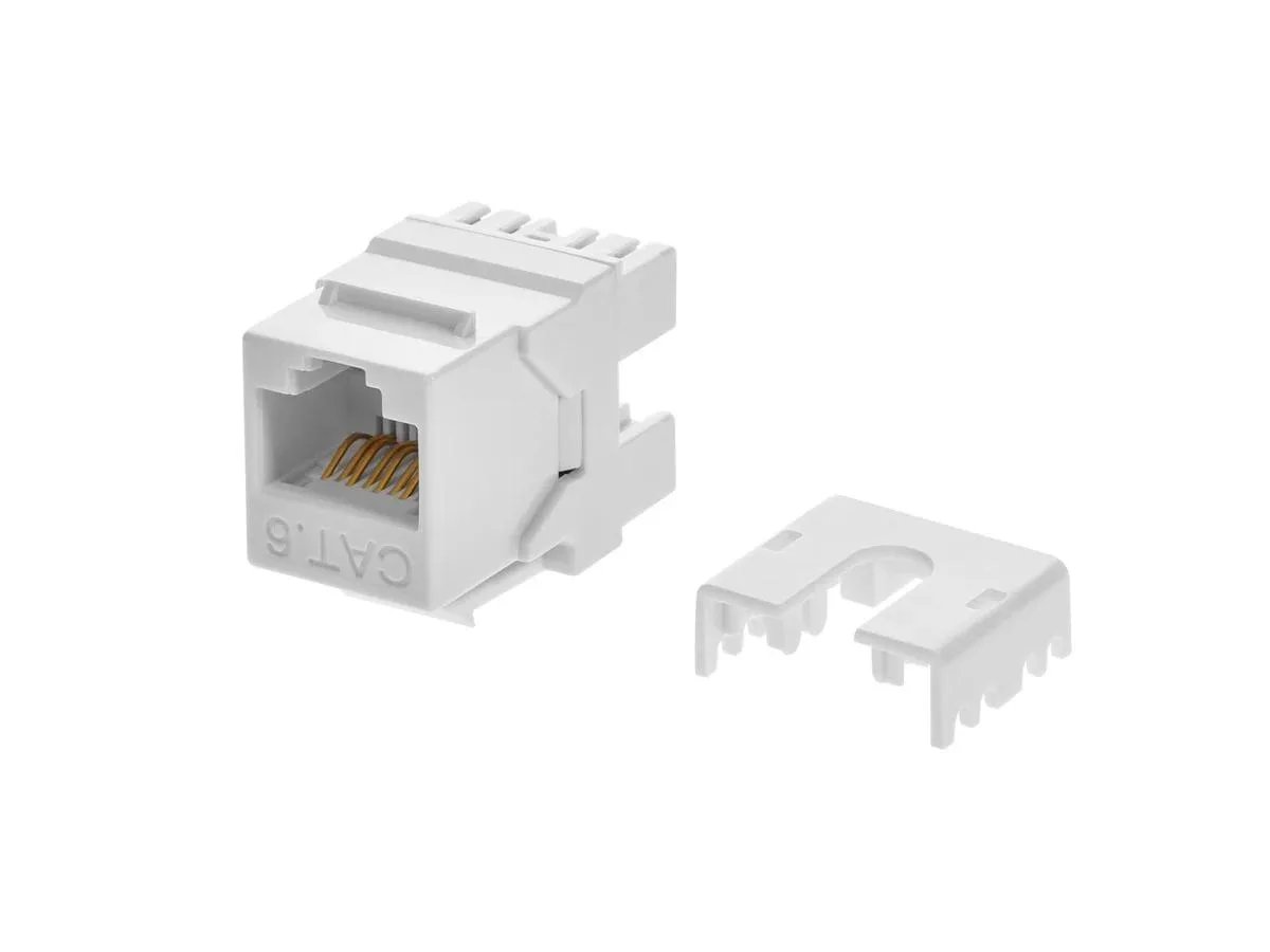 Monoprice Inc. Monoprice 115694 Cat6 RJ45 180-Degree Dual IDC Keystone 22-24AWG White — product photo