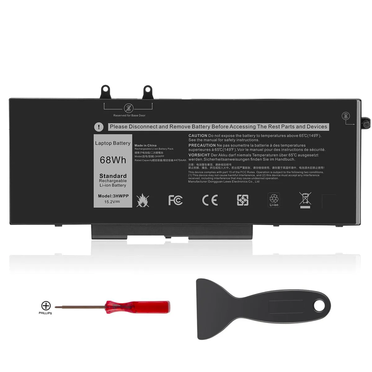 Dell 3HWPP 15.2V 68Wh laptop battery Black — product photo