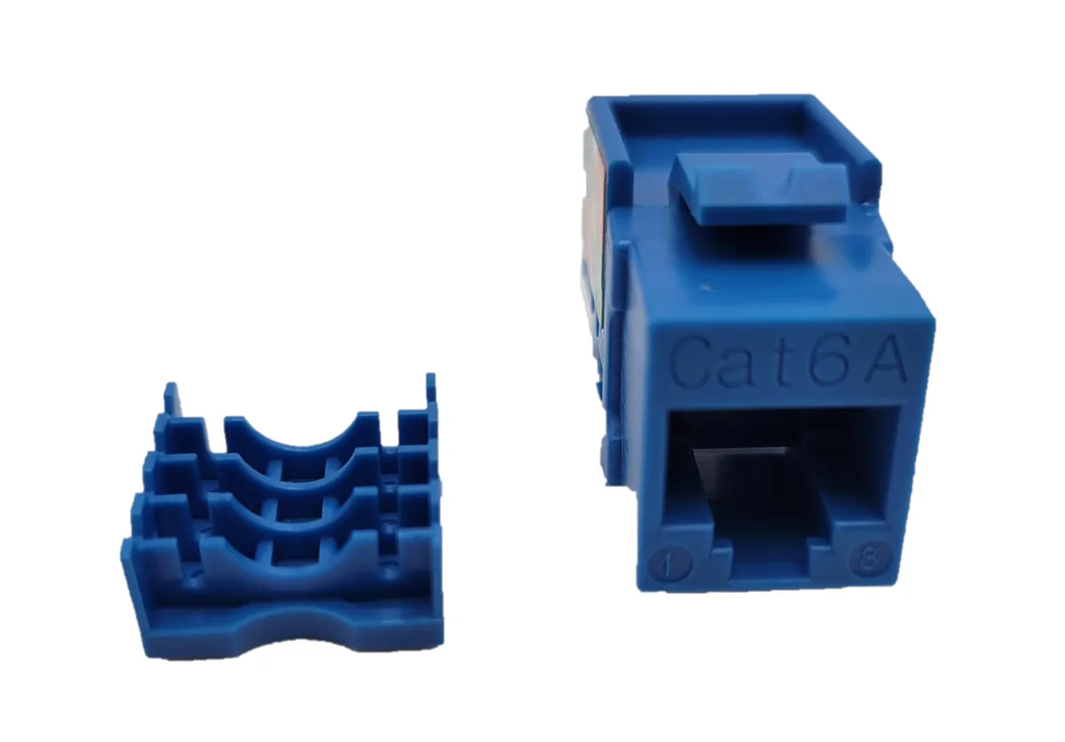 Micro Connectors Micro Connectors CAT6A Unshielded Keystone Jack Blue 10 Pack with Tool — product photo