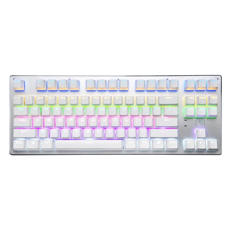 Dongguan Li Hao Hardware Tech Co., Ltd Dongguan Li Hao Hardware Tech Co., Ltd 87-key Mechanical Gaming Keyboard White Blue Switch 3300mAh — product photo