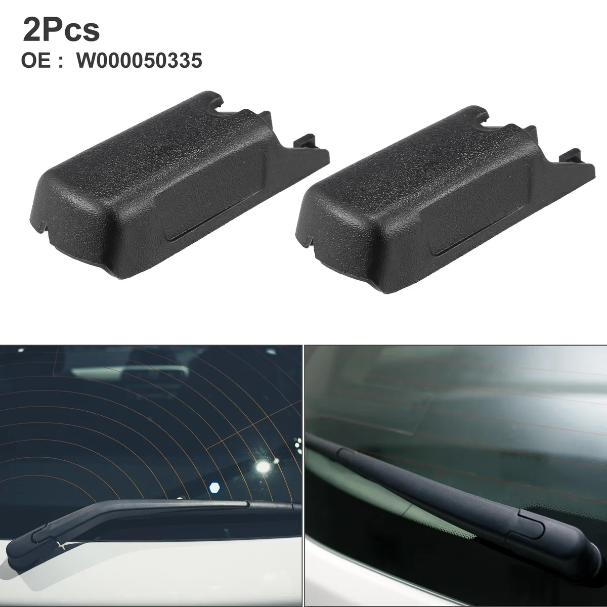 Unique-Bargains Unique-Bargains Rear Wiper Arm Nut Cover Cap 2pcs Black for Mercedes C Class W205 2015-2021 — product photo