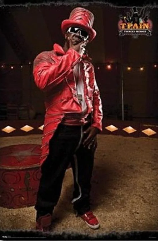 Red T-Pain poster print on heavy paper, 24 by 36 inches