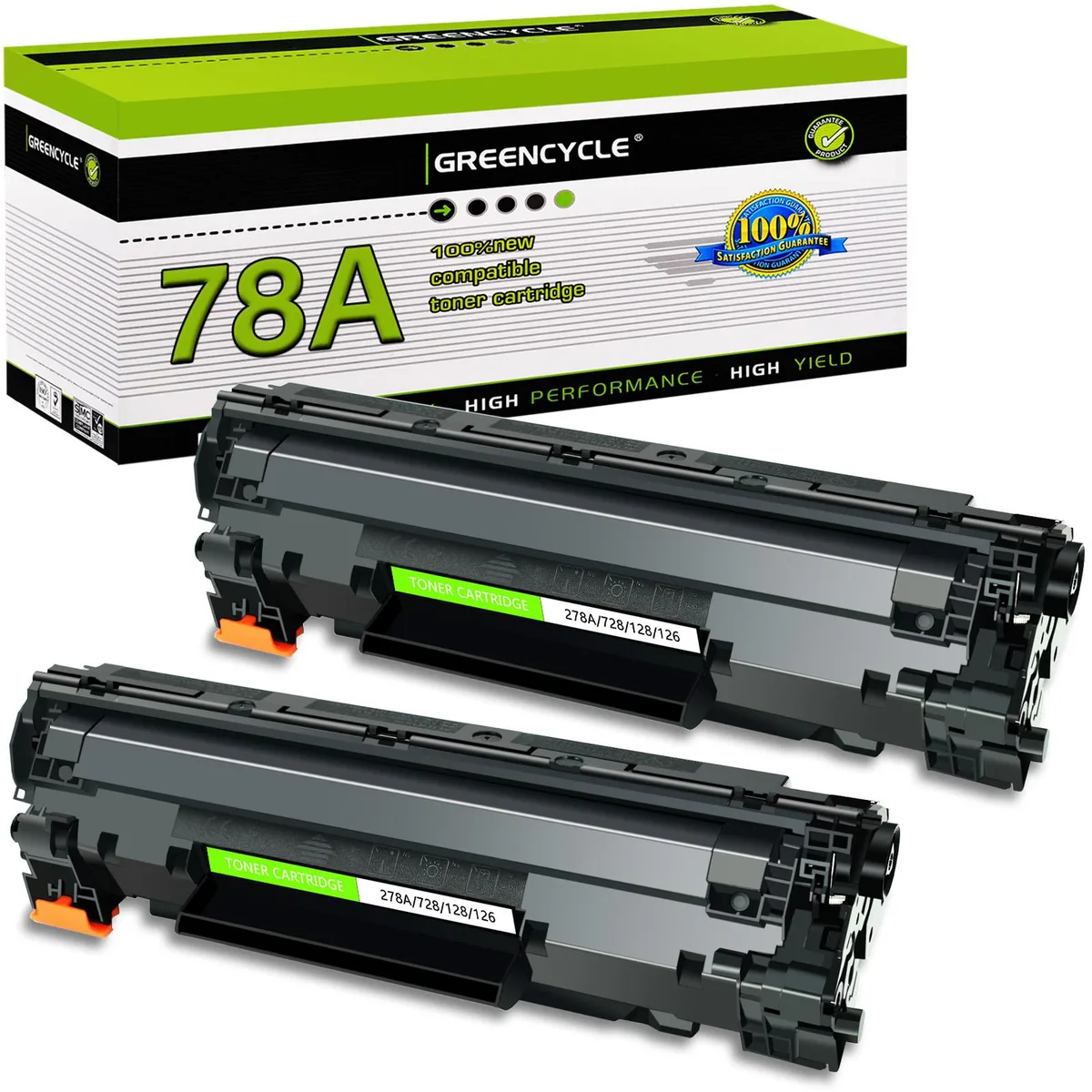 GREENCYCLE GREENCYCLE 2 Pack CE278A Black Toner Cartridge — product photo