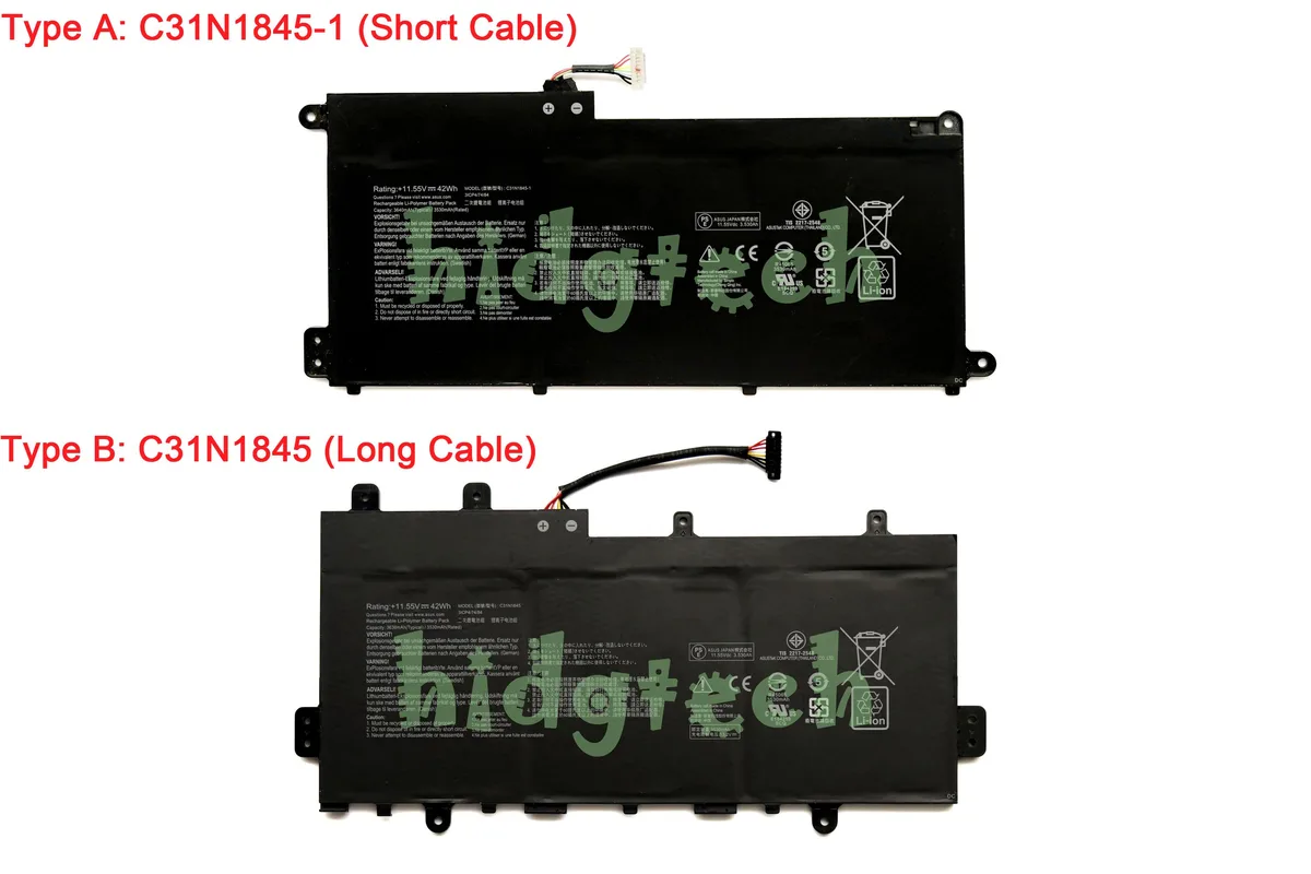 Beisite Beisite C31N1845 laptop battery 42Wh 11.55V long cable — product photo