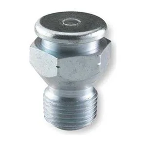 Ten zinc-plated steel button-head grease fittings with straight threads