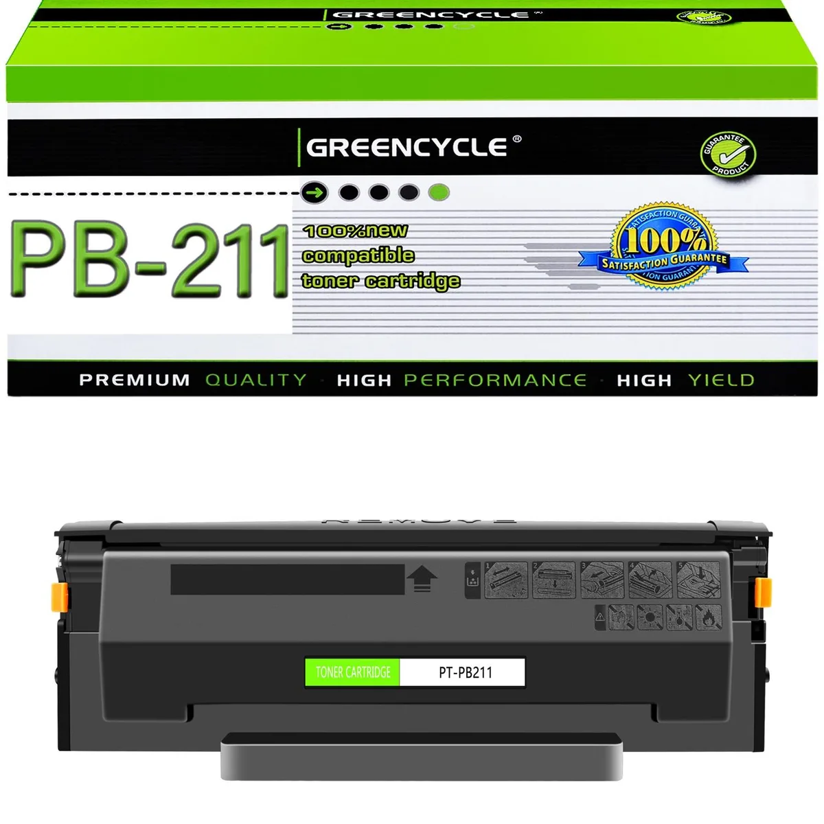 GREENCYCLE GREENCYCLE PB-211 Black Toner Cartridge 1600 Pages — product photo