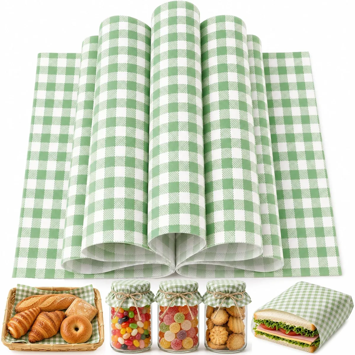  GvoyTiuue GvoyTiuue-1 150-sheet green wax paper craft 9.8 x 8.3 in — product photo