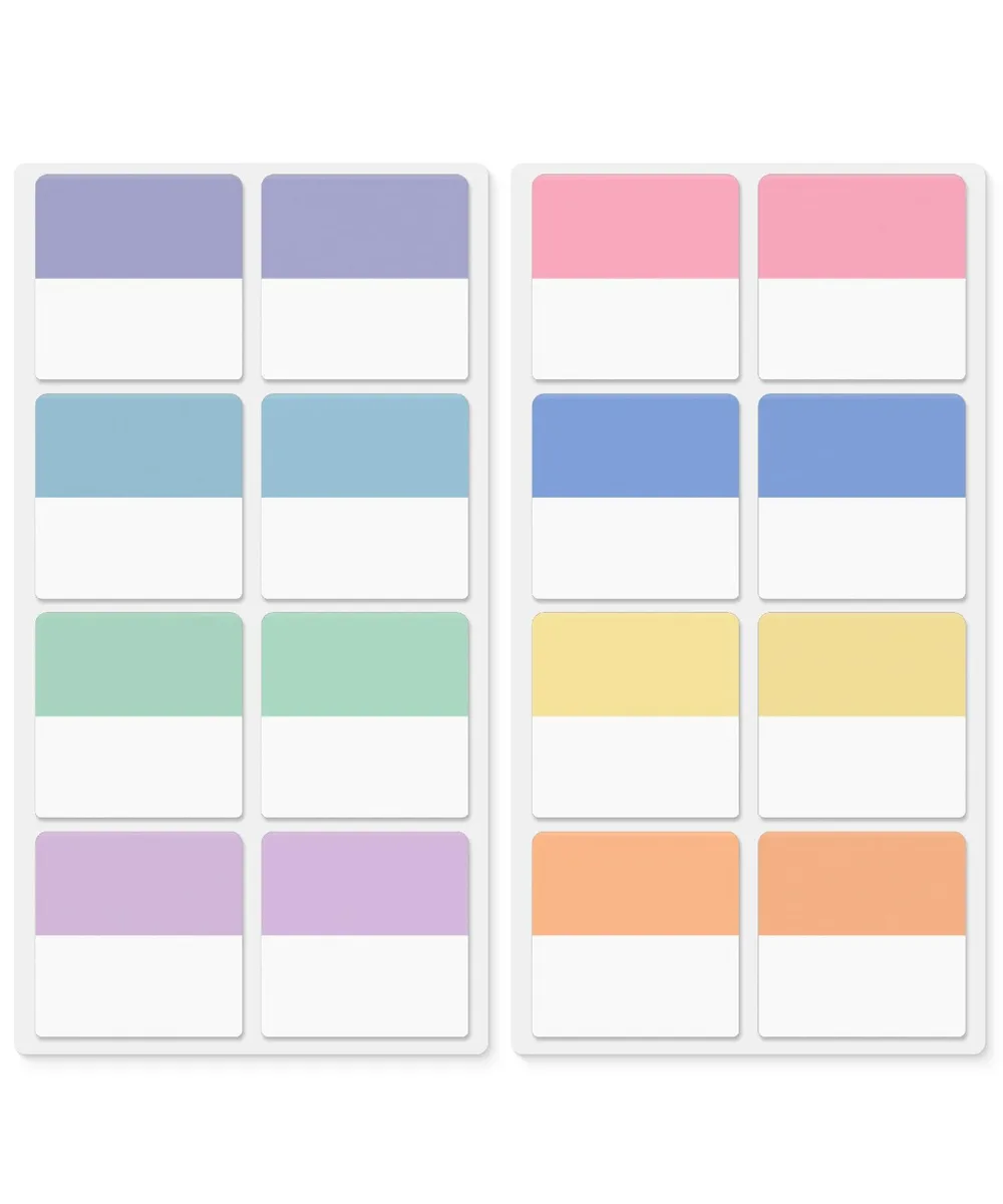 Square pastel sticky index tabs, 240 pieces in multiple colors
