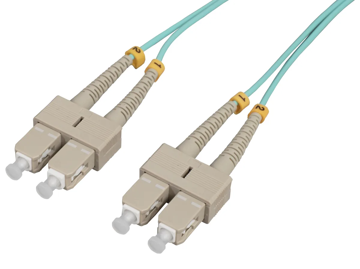 Intellinet Network Solutions Intellinet Network Solutions OM3 Multimode Duplex SC/SC 1 m Aqua 50/125 µm BIMMF — product photo