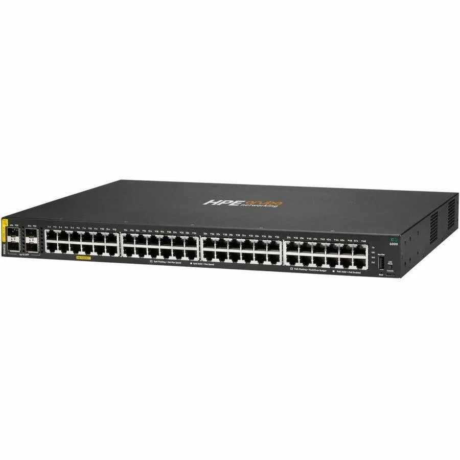 HP HP Aruba CX 6000 48-port Gigabit PoE+ 370W Switch R8N85B#ABA — product photo