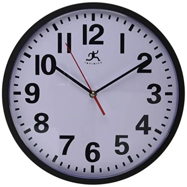 Clear round wall clock 13.5 inches silent sweep