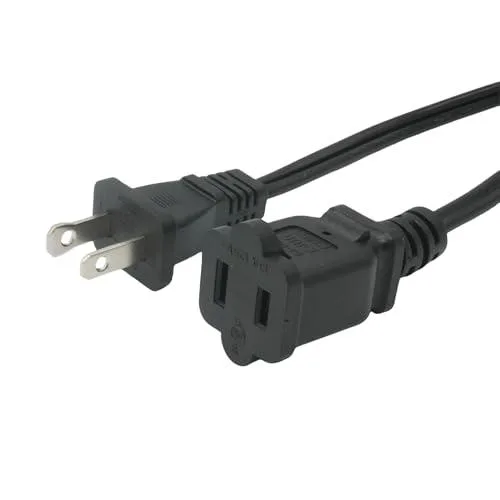  Yilespq 3 ft 2-Prong Power Extension Cord 10 A 125 V 18 AWG ETL Black — product photo