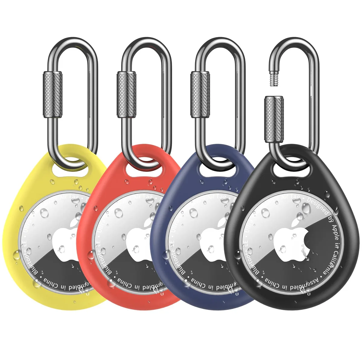  CT33 AirTag Holder Keychain 4-Pack Black/Blue/Red/Yellow — product photo