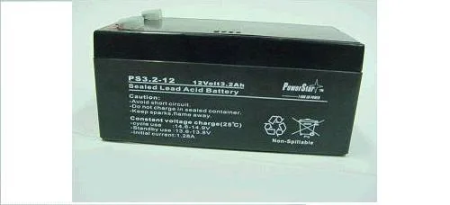 Rectangular black 12V 3.5AH SLA battery with two terminals 1.6 inches apart