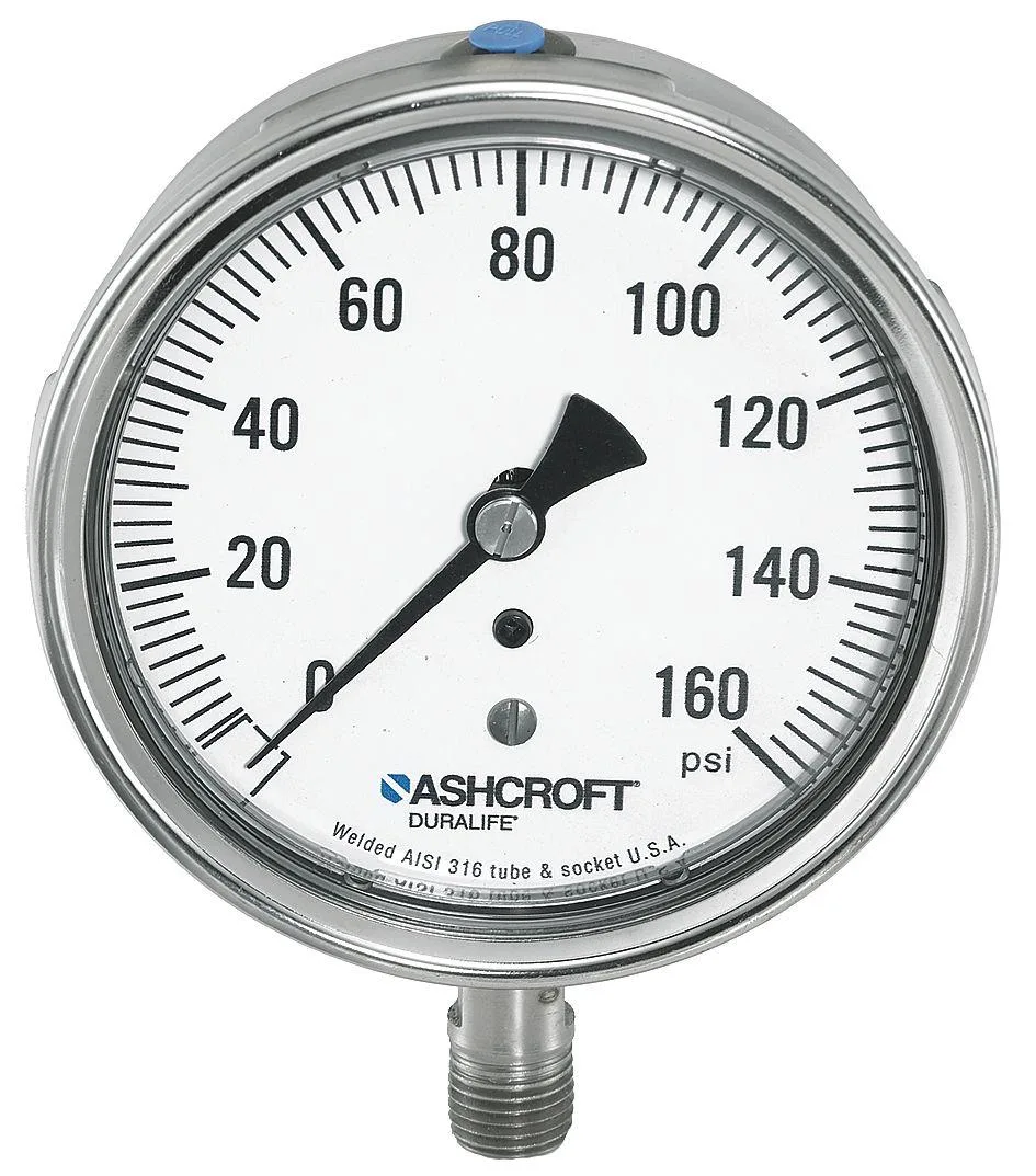 Ashcroft Ashcroft 251009SWL02LVAC Vacuum Gauge 30in Hg 2.5in Dial IP54/65 1.5% Accuracy — product photo