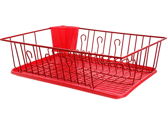 MegaChef MegaChef DR-103 17.5" Red Dish Rack 14 Plate Positioners — product photo