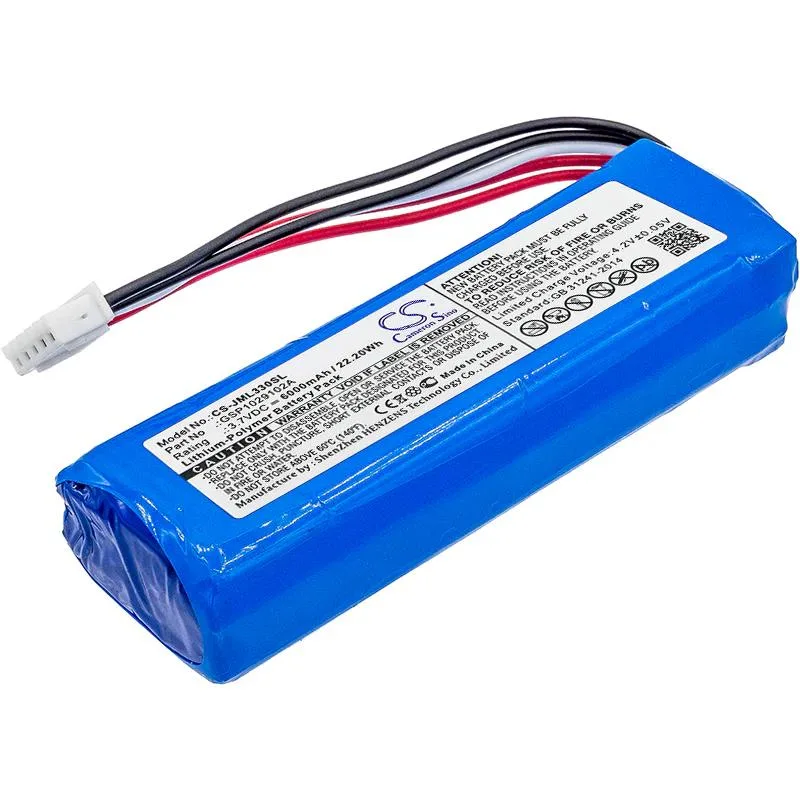 Rectangular black replacement battery with two terminals, for Charge 3 Stealth Edition