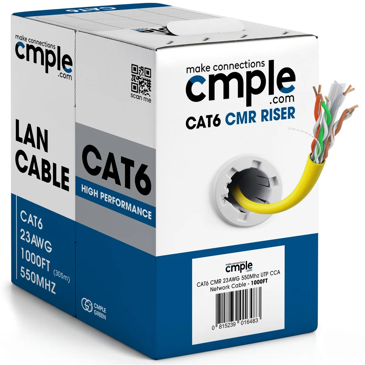CMPLE CMPLE Cat6 UTP 23AWG 1000ft 550MHz CMR Yellow — product photo