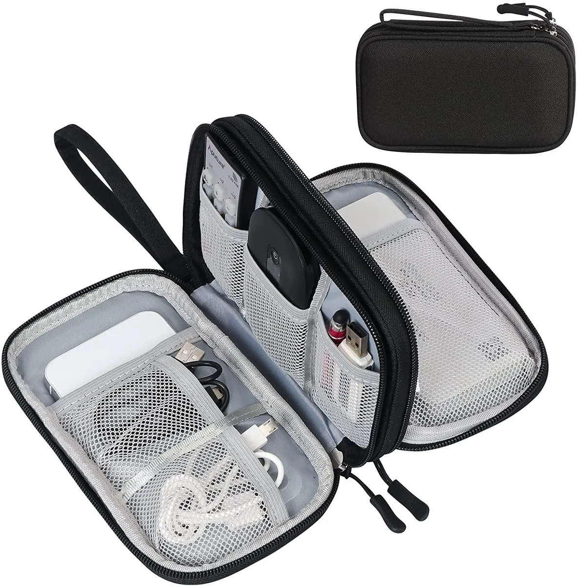 BONAEVER BONAEVER Electronic Organizer Travel Cable Organizer Bag Pouch Black — product photo