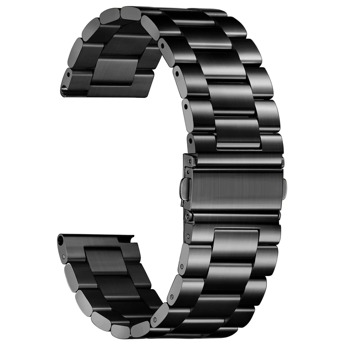  Nelumbo 22mm Stainless Steel Watch Band Black Rose Gold — product photo