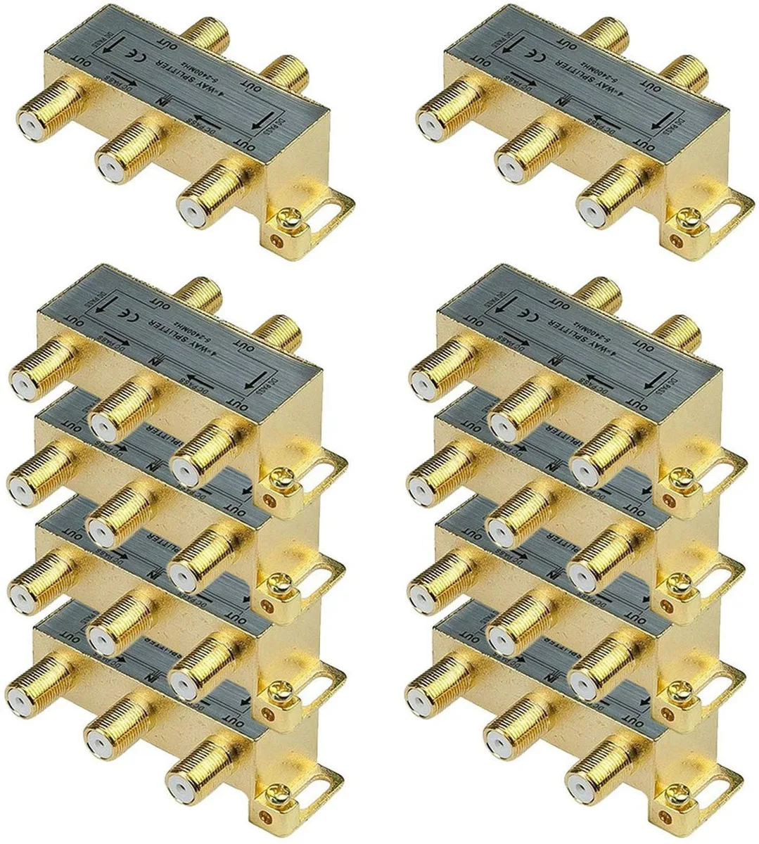 iMBAPrice iMBAPrice 110015-10 10-Pack 2.4 GHz 4-Way Coaxial Splitter — product photo
