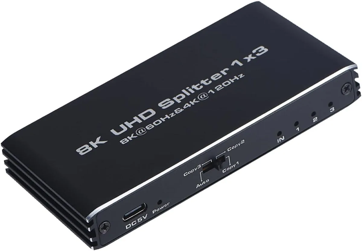 ESTONE ESTONE OZF8K2 1×3 HDMI 2.1 Splitter 8K@60Hz 4K@120Hz — product photo